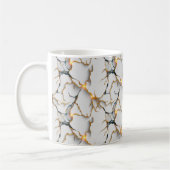 Mug Texture de marbre blanc avec veines d'or lumineuse (Gauche)