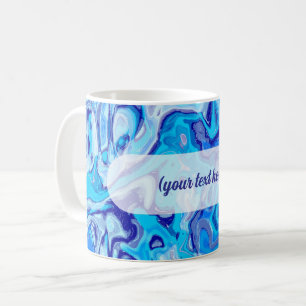 Mug Texture de marbre bleu givré Métal liquide Abstrai