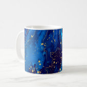 Mug Texture de marbre bleu or luxueux (Devant gauche)