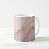Mug Texture de marbre doré et rose (Devant droit)