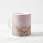 Mug Texture de marbre doré et rose (Devant gauche)