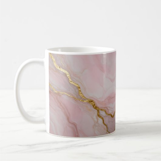 Mug Texture de marbre doré et rose (Gauche)