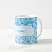 Mug Texture de marbre liquide abstrait bleu glacier gl (Devant droit)
