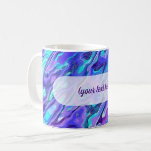 Mug Texture de marbre néon violet peinture liquide abs