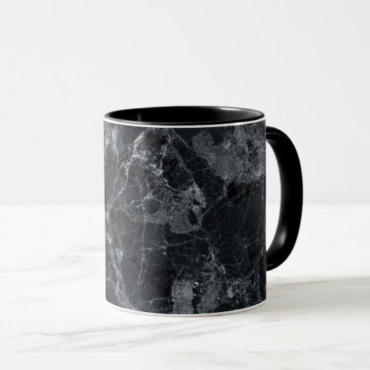 Mug Texture de marbre noire (Devant droit)
