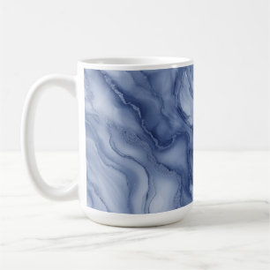 Mug Texture de marbre organique bleu marine