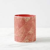 Mug Texture de marbre rouge corail (Centre)