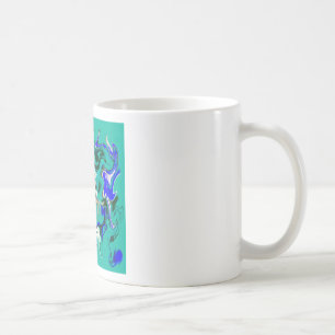 Mug texture de marbre turquoise