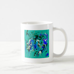 Mug texture de marbre turquoise