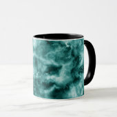 Mug Texture de marbre vert-foncé (Devant droit)