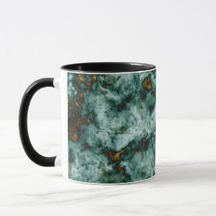 Mug Texture de marbre verte avec des veines