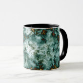 Mug Texture de marbre verte avec des veines (Devant droit)