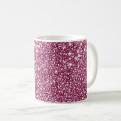 Mug Texture de paillettes roses fausses avec nom perso (Devant droit)