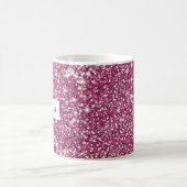 Mug Texture de paillettes roses fausses avec nom perso (Centre)