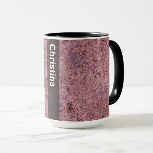 Mug Texture de roche de géologie avec le nom (Devant droit)