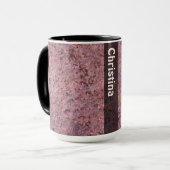 Mug Texture de roche de géologie avec le nom (Devant gauche)