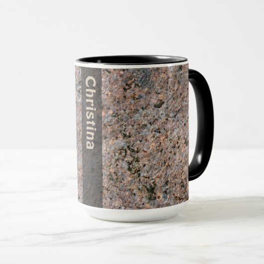 Mug Texture de roche de géologie avec le nom (Devant droit)