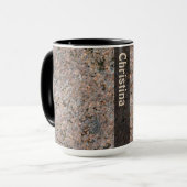 Mug Texture de roche de géologie avec le nom (Devant gauche)