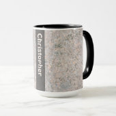 Mug Texture de roche de géologie avec le nom (Devant droit)