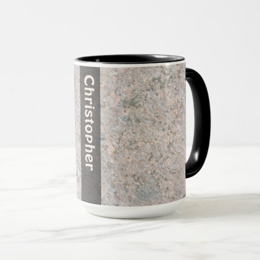Mug Texture de roche de géologie avec le nom (Devant droit)