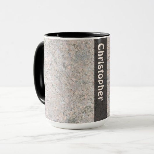 Mug Texture de roche de géologie avec le nom (Devant gauche)