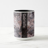 Mug Texture de roche de géologie rosâtre avec le nom (Centre)