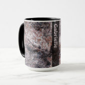Mug Texture de roche de géologie rosâtre avec le nom (Devant gauche)