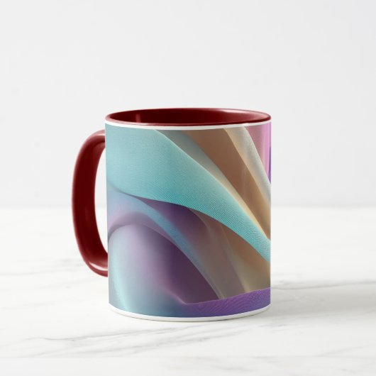 Mug Texture de tissu abstrait dans des tons pastel (Devant gauche)
