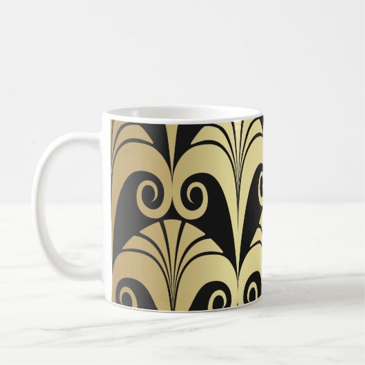 Mug Texture dorée et brillante. Géomet d'art déco vint (Gauche)
