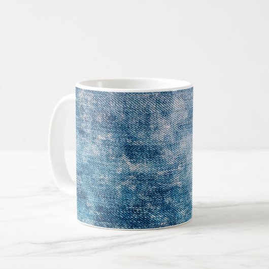 Mug Texture en jean bleu (Devant gauche)