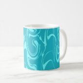 Mug Texture en marbre - tons bleu foncé et brillant (Devant droit)