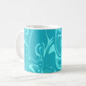 Mug Texture en marbre - tons bleu foncé et brillant (Devant gauche)