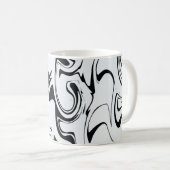 Mug Texture en marbre - Tons noir et blanc (Devant droit)