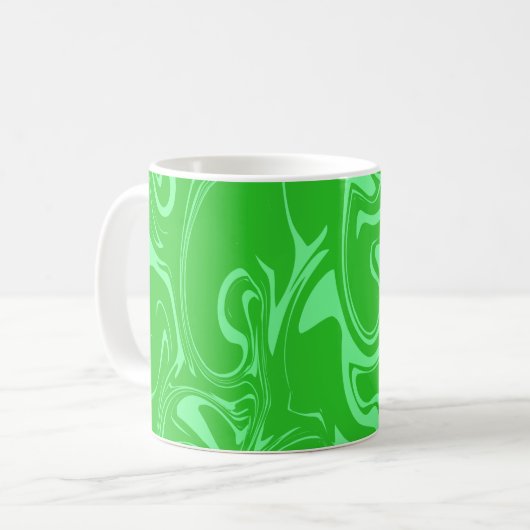 Mug Texture en marbre - Tons vert foncé et brillant (Devant gauche)