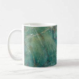 Mug texture en marbre vert malachite, structure détail