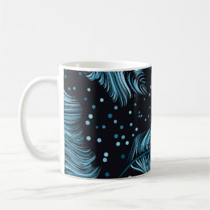 Mug Texture en plumes foncées sans couture, vintage ab