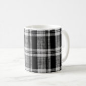 Mug Texture en tissu blanc et noir à damiers plaid pou (Devant droit)