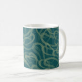 Mug Texture étouffée complexe, abstraite turquoise (Devant droit)
