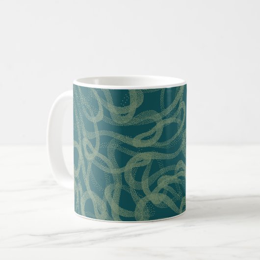 Mug Texture étouffée complexe, abstraite turquoise (Devant gauche)