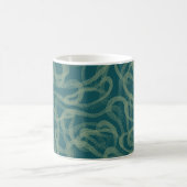 Mug Texture étouffée complexe, abstraite turquoise (Centre)