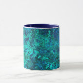 Mug Texture look marbre pierre bleu turquoise naturel (Centre)