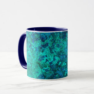 Mug Texture look marbre pierre bleu turquoise naturel