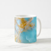 Mug Texture marbré, intérieur onyx coloré. (Devant droit)