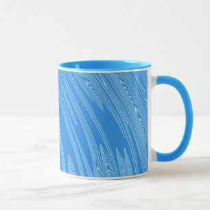 Mug texture métallique argentée bleue abstraite