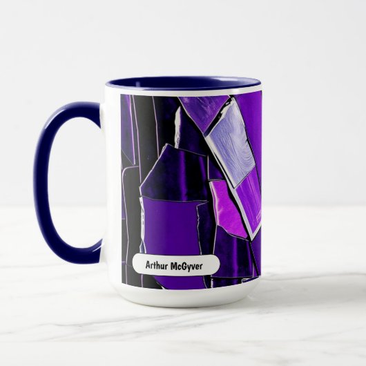 Mug Texture Métallique Glam Glitch Noir de Prune (Gauche)