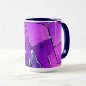 Mug Texture Métallique Glam Glitch Noir de Prune (Devant droit)