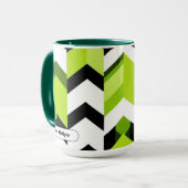 Mug Texture moderne vibrante Wasabi Chevron (Devant gauche)