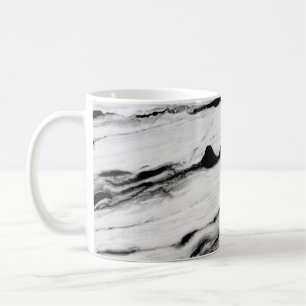 Mug texture naturelle en marbre noir et blanc, luxueux
