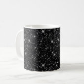 Mug Texture Pailletée Noir Étincelant Élégant Minimal  (Devant gauche)