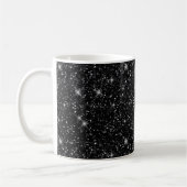 Mug Texture Pailletée Noir Étincelant Élégant Minimal  (Gauche)